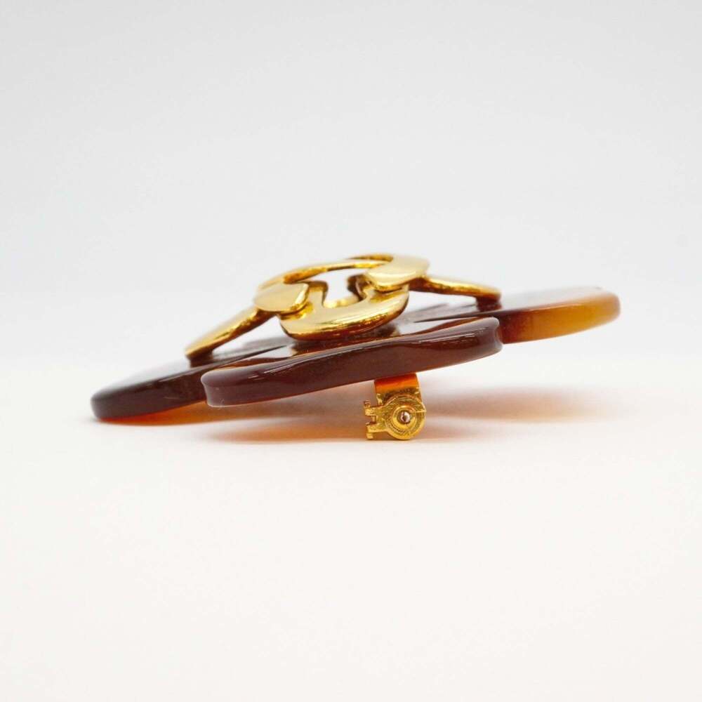 CHANEL Brown Logo Brooch - Picture 3 of 11